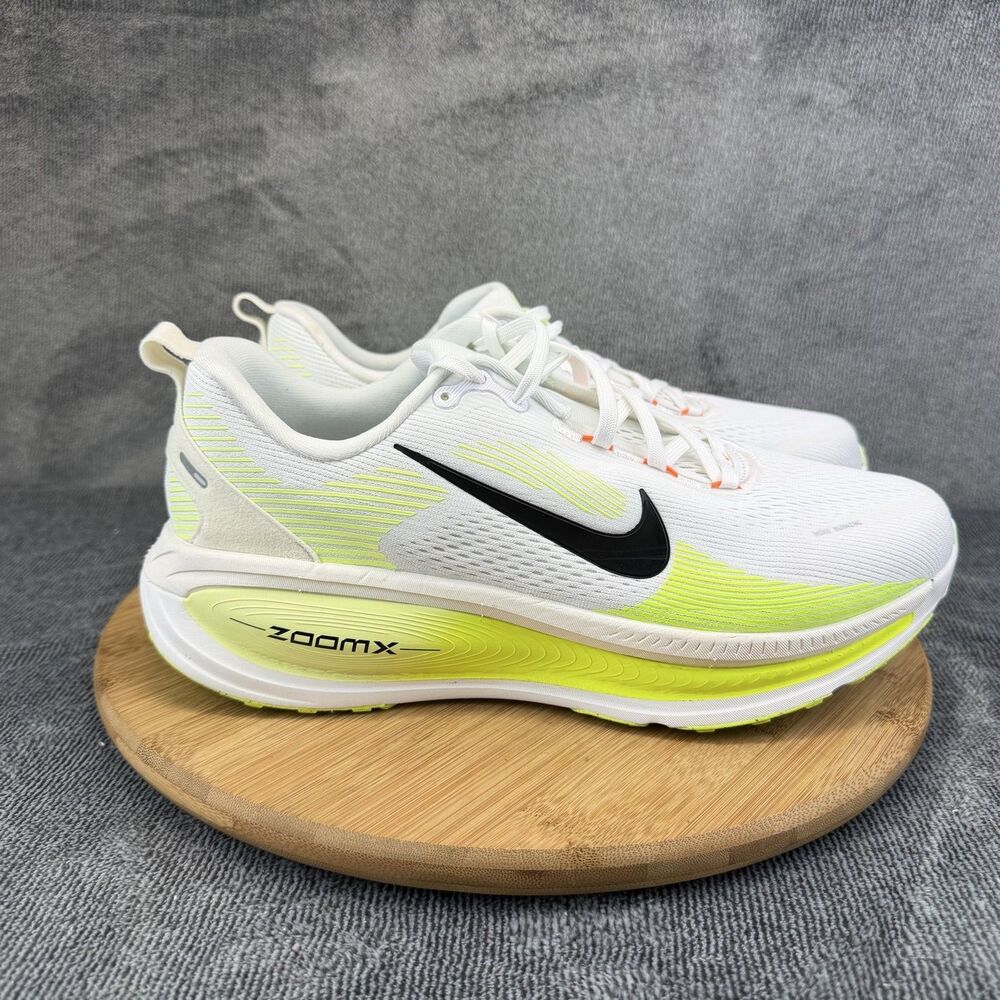 Nike ZoomX Vomero 18 Shoes Mens Size 10.5 White Volt Running Sneakers No Insoles